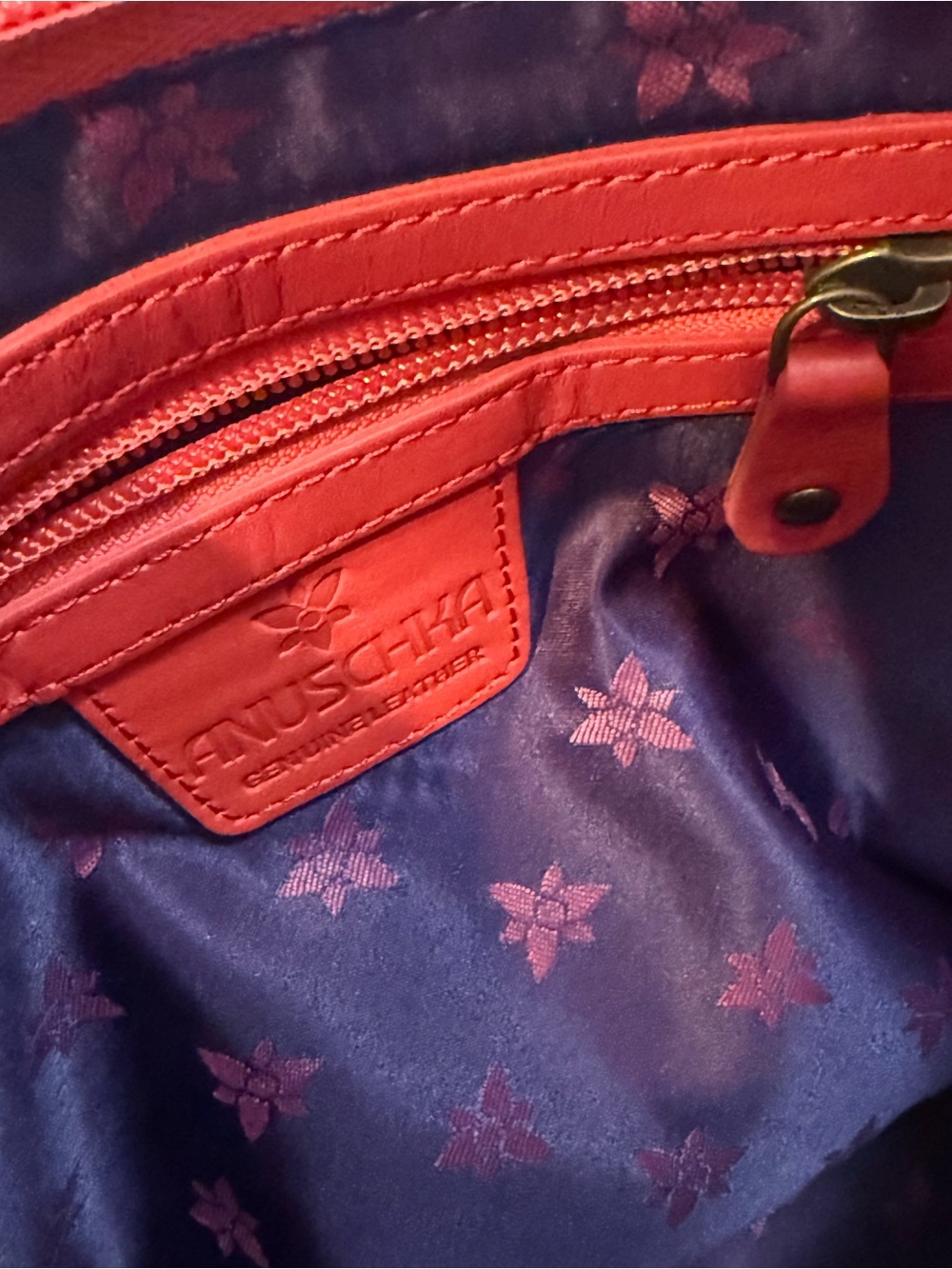 ANUSCHKA Coral red Floral Crossbody bag - Picture 6 of 11